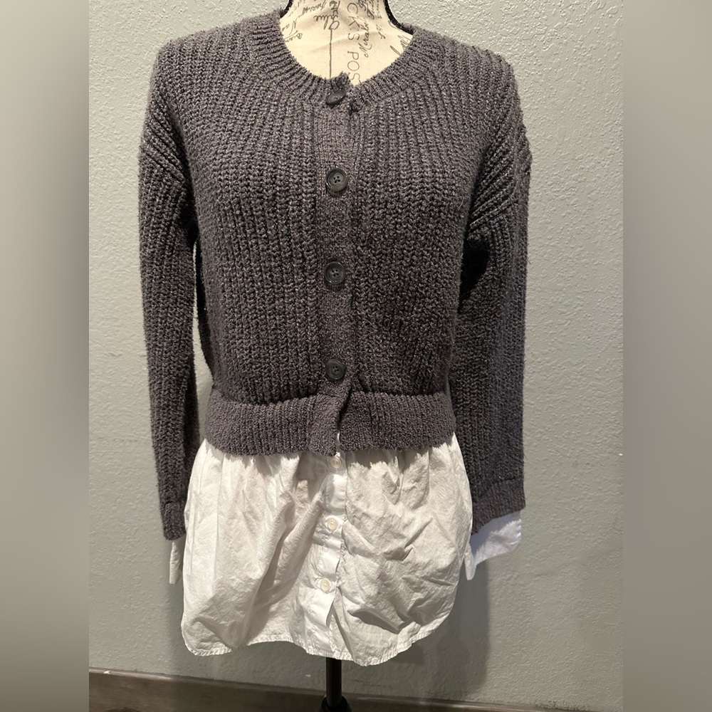 Anthropologie twofer cardigan shirt size S worn few times good condition Cropped - Picture 6 of 11